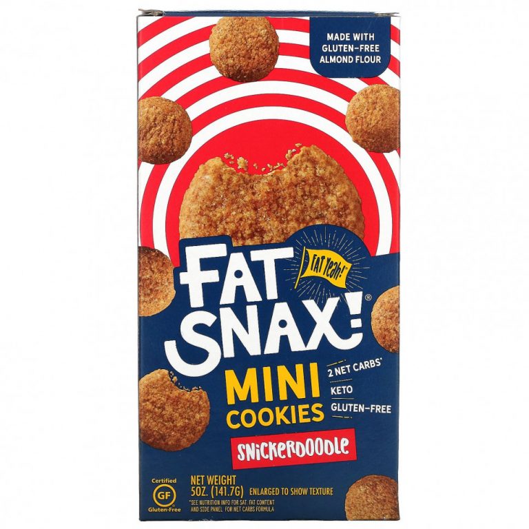 Fat Snax, Mini Cookies, Snickerdoodle, 141,7 г (5 унций)