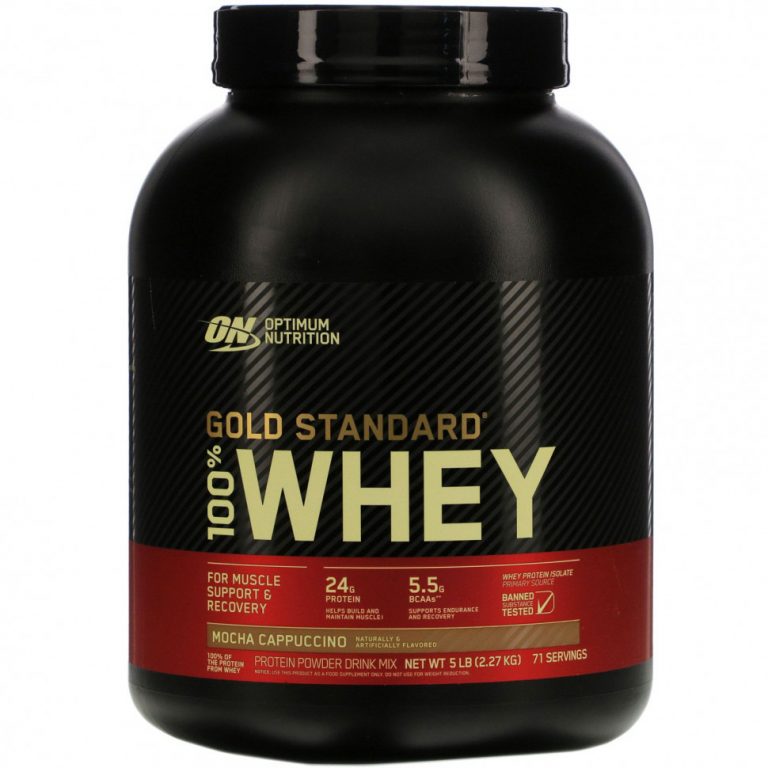 Optimum Nutrition, Gold Standard 100% Whey, мокачино, 2,27 кг (5 фунтов)