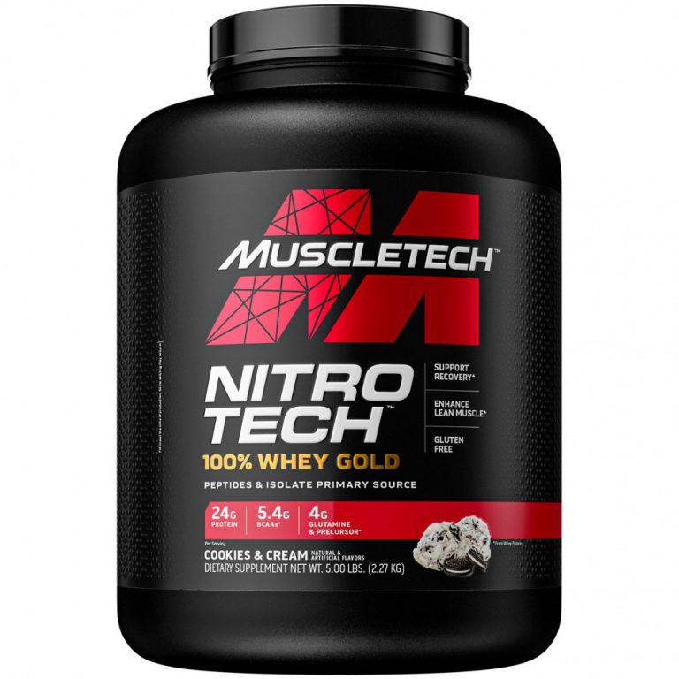 Muscletech, Nitro Tech, 100% Whey Gold, сывороточный протеин, печенье с кремом, 2,27 кг (5 фунтов)