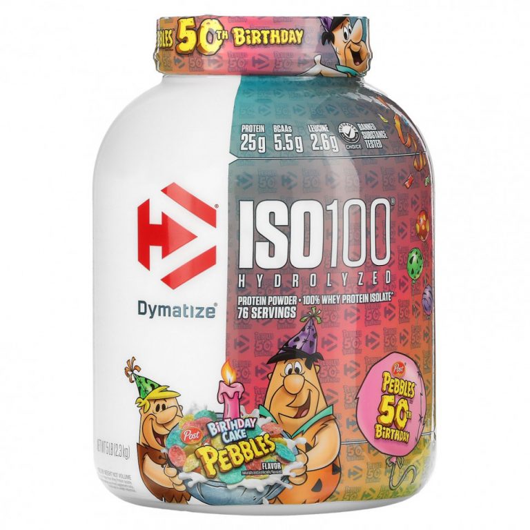 Dymatize Nutrition, ISO100, гидролизованный 100%-ный изолят сывороточного протеина, со вкусом праздничного торта, 2,3 кг (5 фунтов)