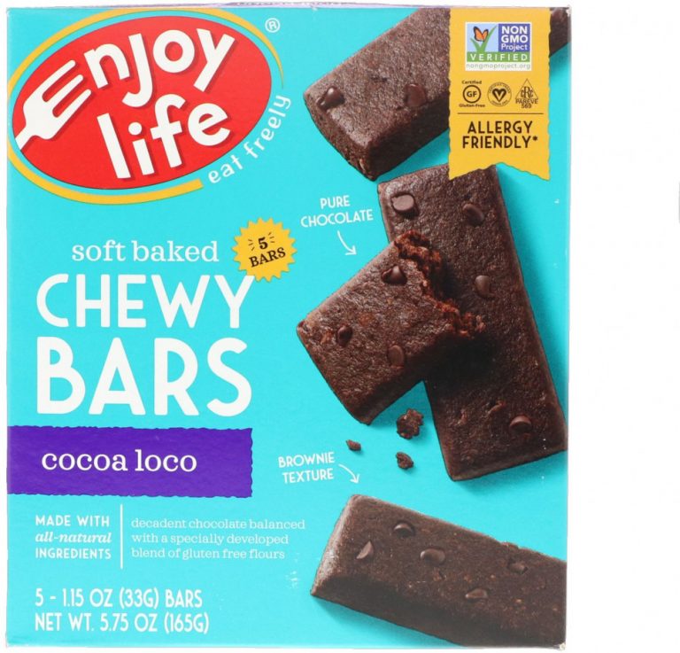 Enjoy Life Foods, Запеченые жевательные батончики, Cocoa Loco, 5 батончиков, 1,15 унц. (33г) каждый