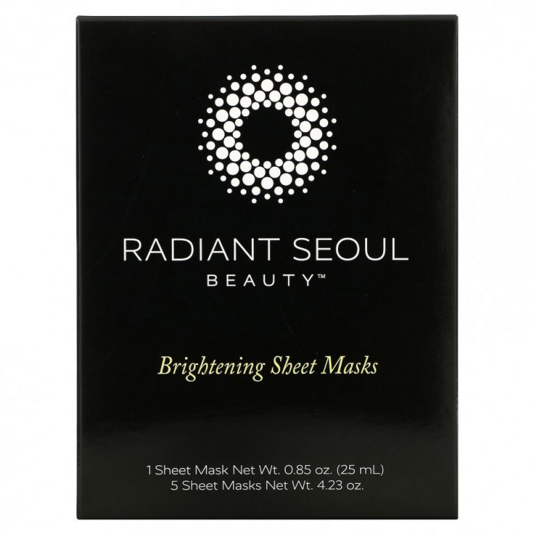 Radiant Seoul, осветляющая тканевая маска, 5 шт., по 25 мл (0,85 унции) каждая