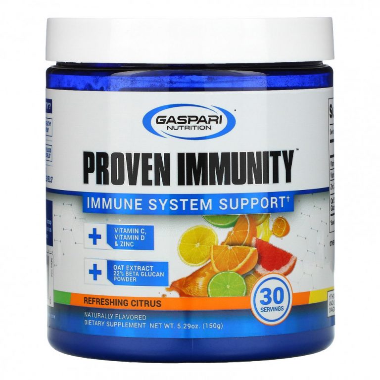 Gaspari Nutrition, Proven Immunity, Поддержка иммунной системы, освежающие цитрусовые, 5,29 унции (150 г)