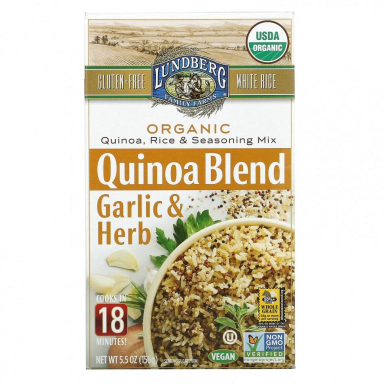 Lundberg, Органическая смесь киноа, смесь риса и приправ, чеснок и травы, 156 г (5,5 унции)