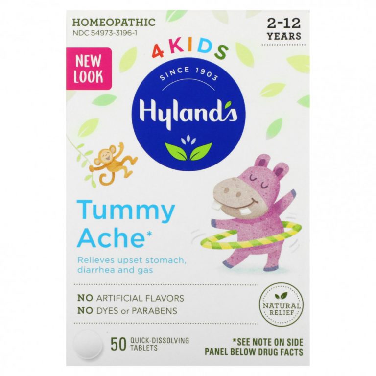 Hyland’s, 4Kids, Tummy Ache, Ages 2-12, 194 mg, 50 Quick-Dissolving Tablets