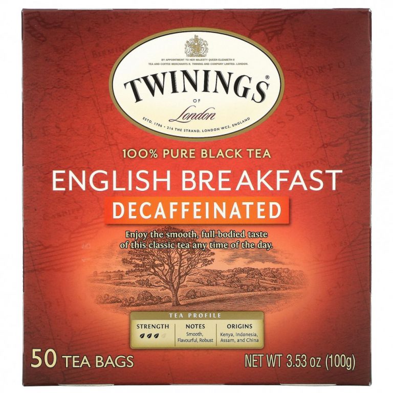 Twinings, English Breakfast, Decaffeinated, 50 Tea Bags, 3.53 oz (100 g)