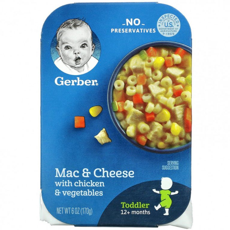 Gerber, Макароны и сыр с курицей и овощами, от 12 месяцев, 170 г (6 унций)