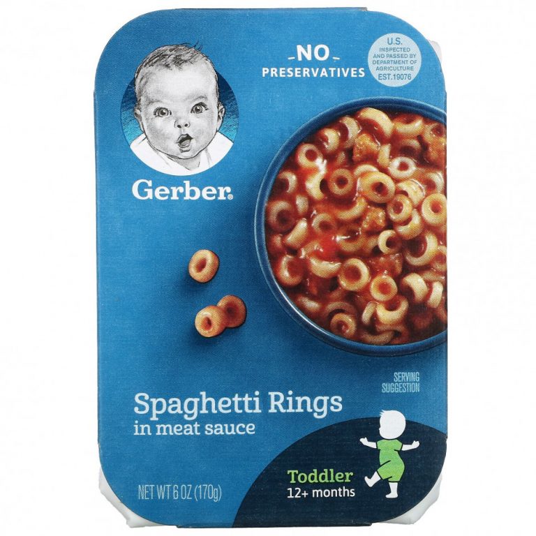 Gerber, Spaghetti Rings in Meat Sauce, Toddler, 12+ Months , 6 oz (170 g)