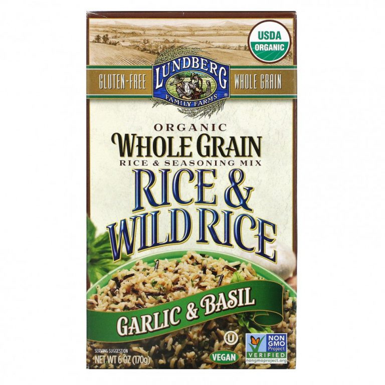 Lundberg, Органический цельнозерновой рис и смесь приправ, рис и дикий рис, чеснок и базилик, 170 г (6 унций)