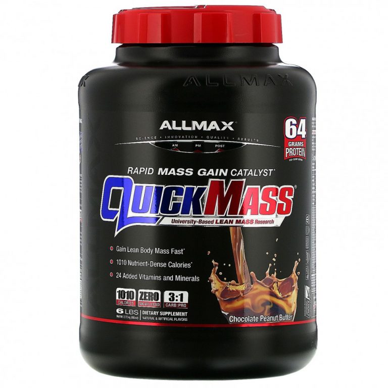 ALLMAX Nutrition, QuickMass, ускоритель для быстрого набора массы, шоколадное арахисовое масло, 6 фунтов (2,72 кг)