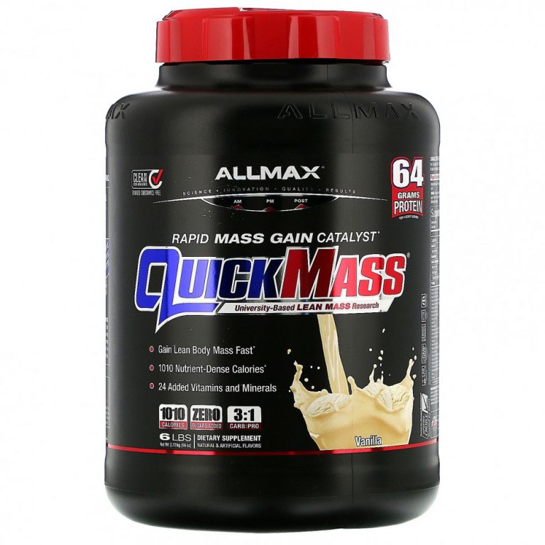 ALLMAX Nutrition, QuickMass, Weight Gainer, Rapid Mass Gain Catalyst, Vanilla, 6 lbs (2.72 kg)