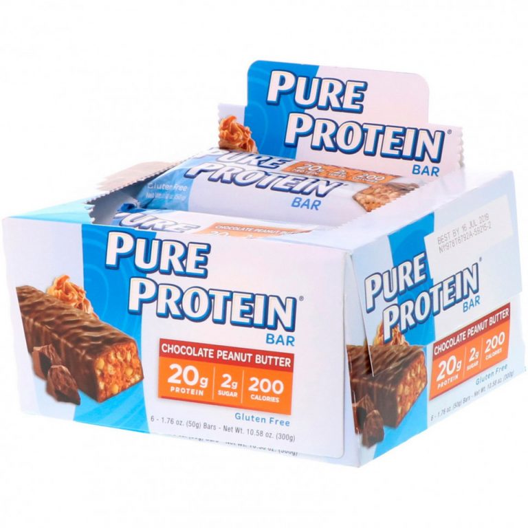 Pure Protein, шоколадный батончик с арахисовым маслом, 6 батончиков, весом 50 г (1,76 унции) каждый