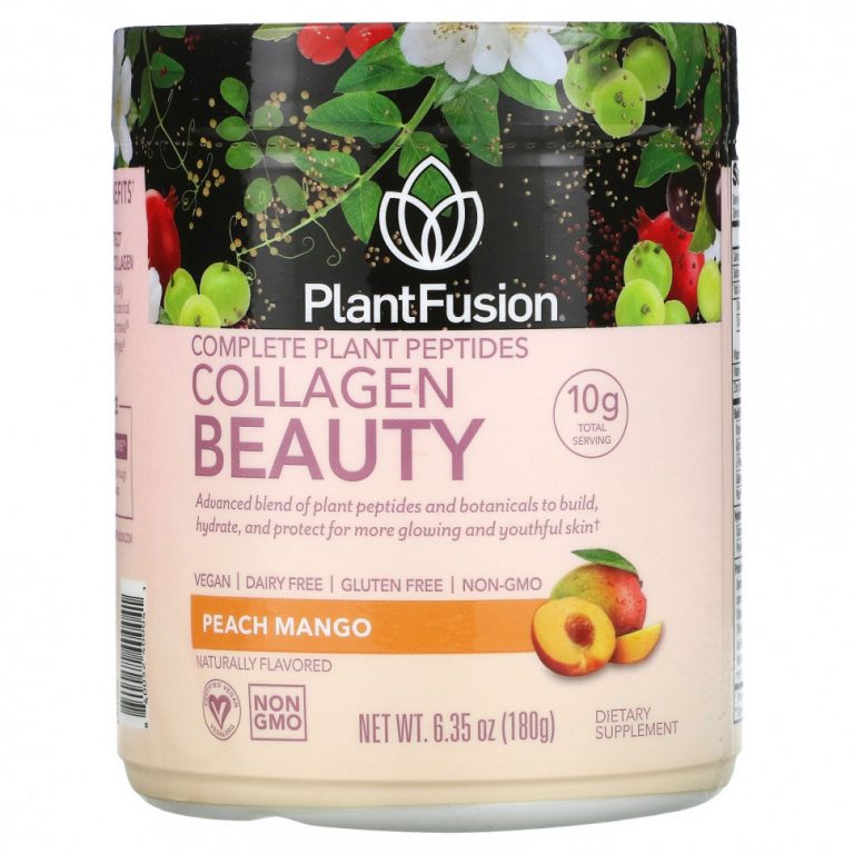 PlantFusion, комплекс с растительными пептидами, Collagen Beauty, персик и манго, 180 г (6,35 унции)