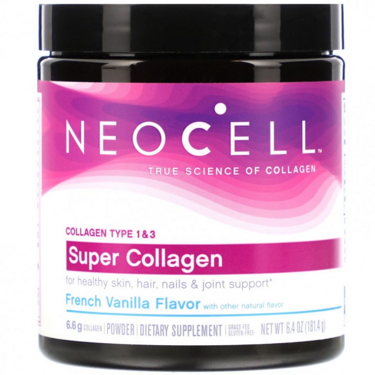 Neocell, Super Collagen, коллаген типа 1 и 3, французская ваниль, 181,4 г (6,4 унции)