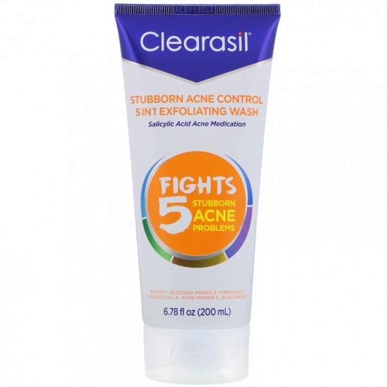 Clearasil, Stubborn Acne Control, отшелушивающее средство 5-в-1, 200 мл (6,78 жидк. унций)