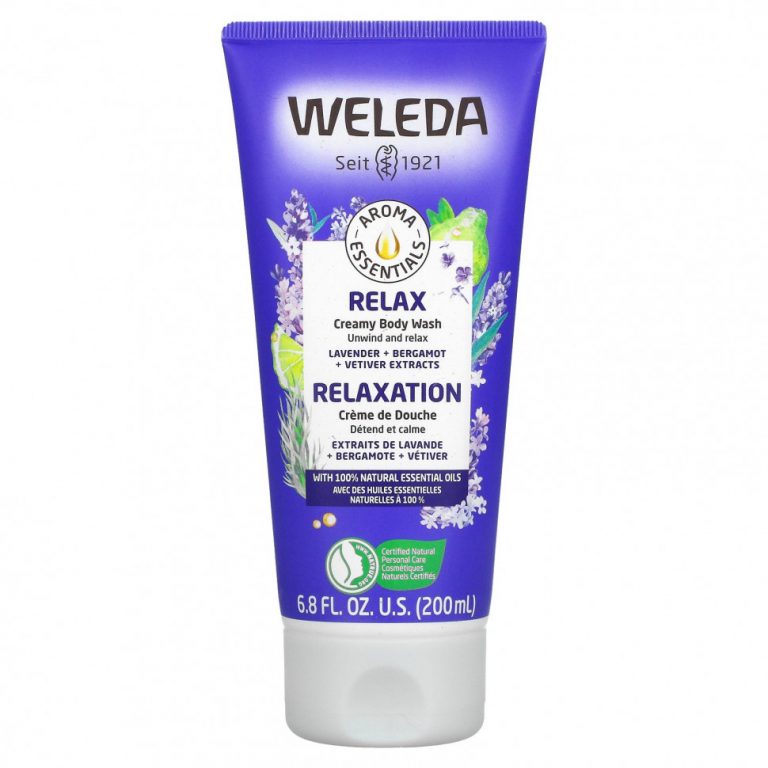 Weleda, Relax, крем-гель для душа, экстракты лаванды, бергамота и ветивера, 200 мл (6,8 жидк. Унции)