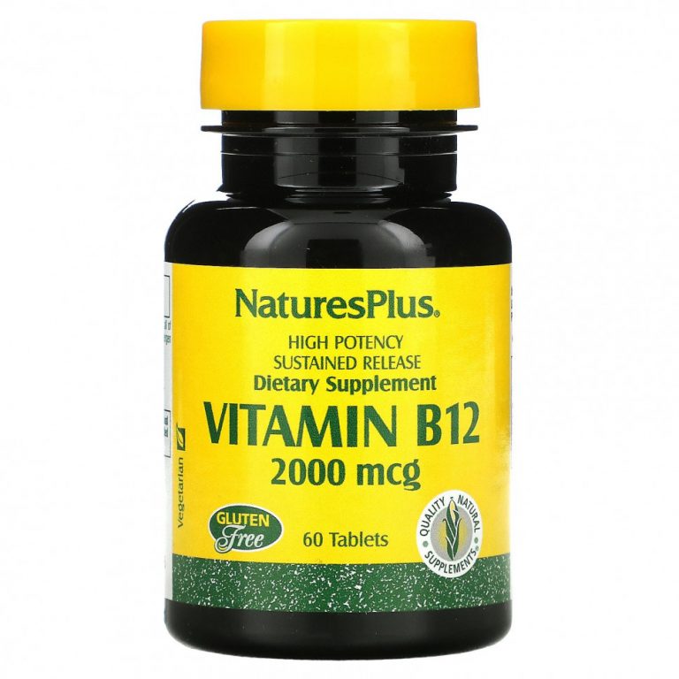 NaturesPlus, витамин B12, 2000 мкг, 60 таблеток