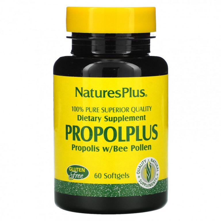 NaturesPlus, Propolplus, прополис с пчелиной пыльцой, 60 капсул