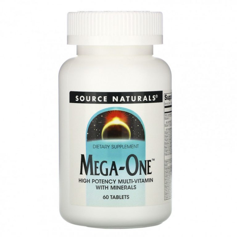 Source Naturals, Mega-One, высокоэффективный мультивитамин с минералами, 60 таблеток