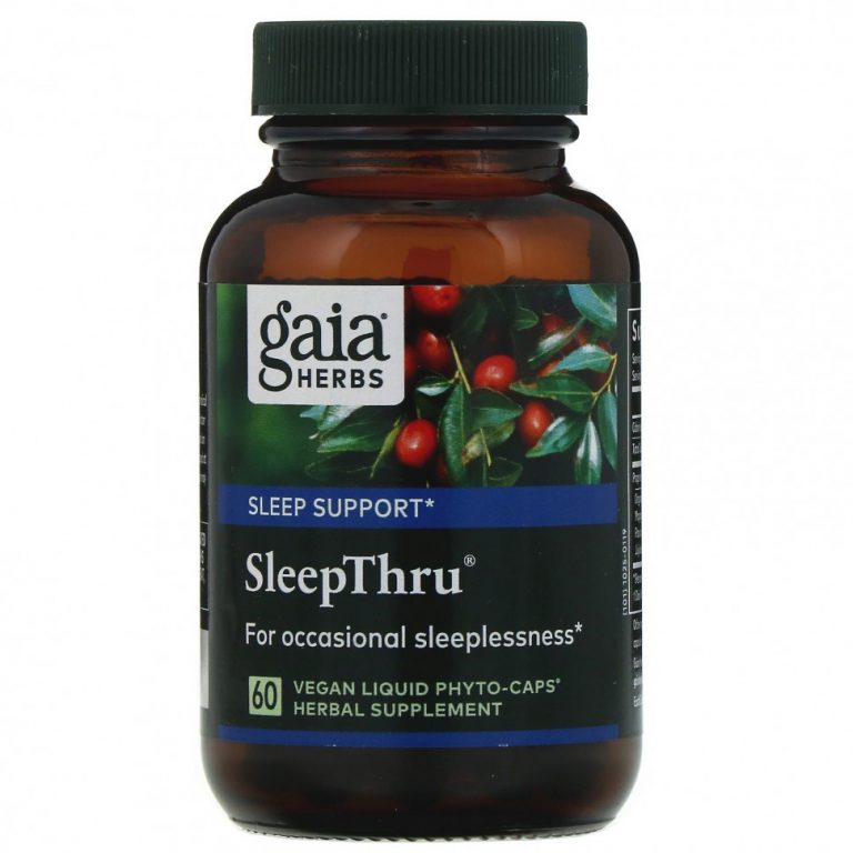 Gaia Herbs, SleepThru, 60 растительных фито-капсул с жидкостью