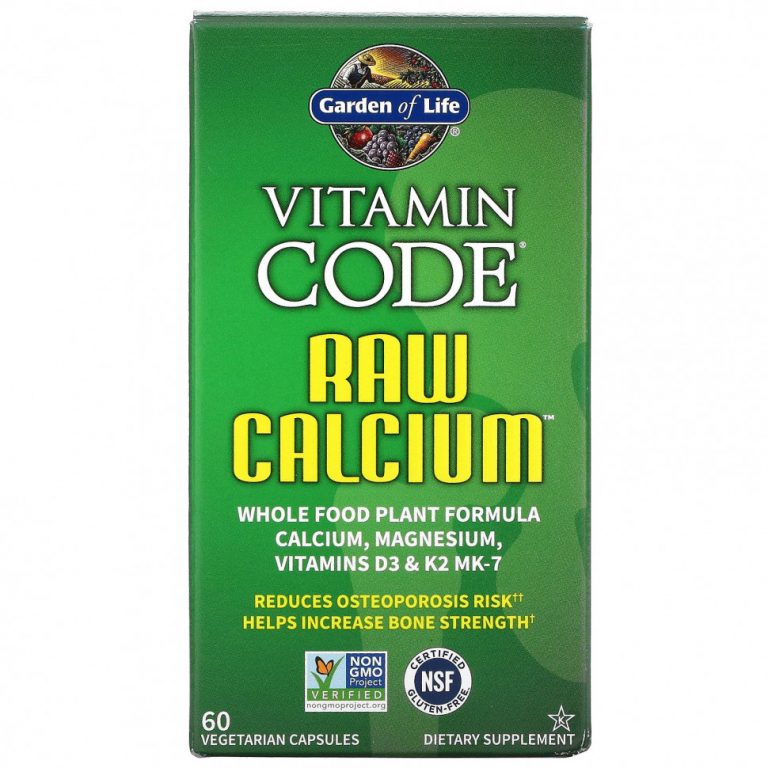 Garden of Life, Vitamin Code, RAW Calcium, необработанный кальций, 60 вегетарианских капсул