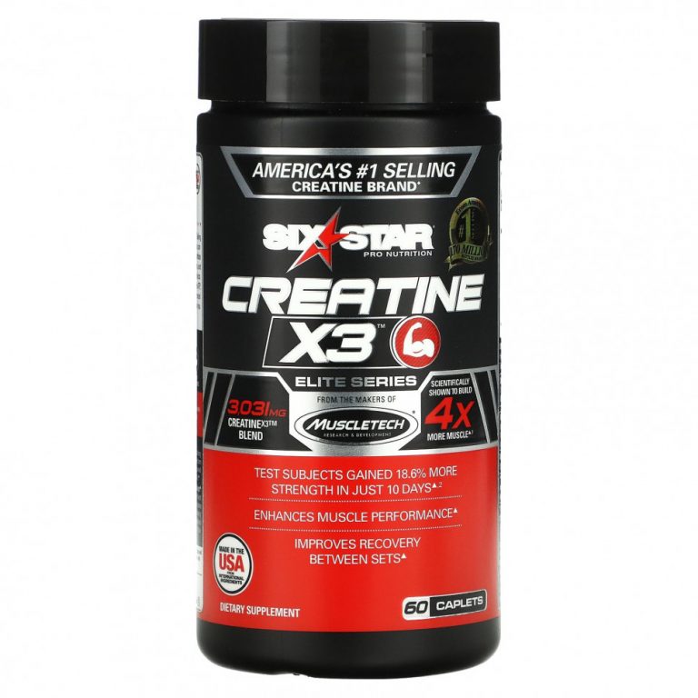 Six Star, Creatine X3, Elite (серия), 60 капсуловидных таблеток