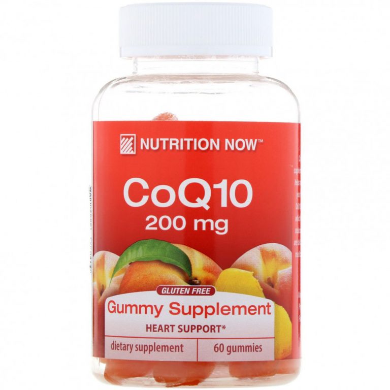 Nutrition Now, коэнзим Q10, со вкусом натурального персика, 100 мг, 60 жевательных мармеладок