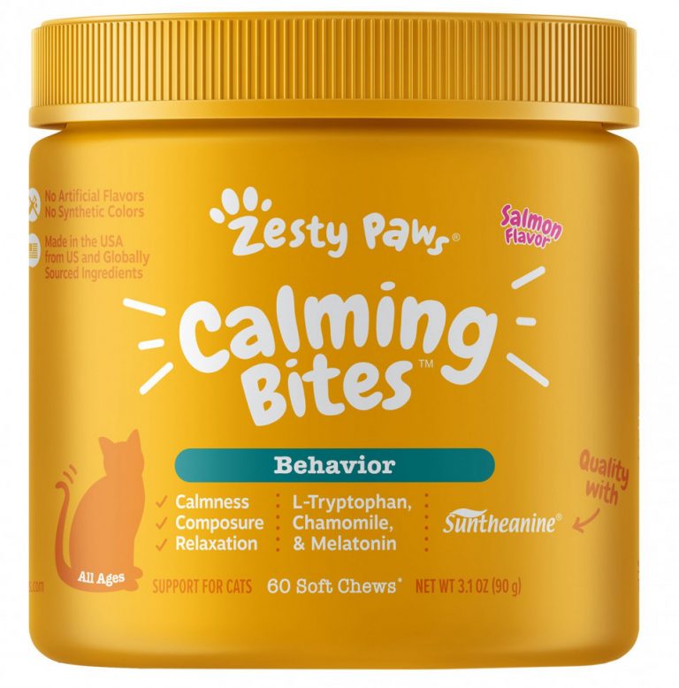 Zesty Paws, Calming Bites, средство для коррекции поведения кошек, для всех возрастов, лосось, мягкие жевательные таблетки, 90 г (3,1 унции)