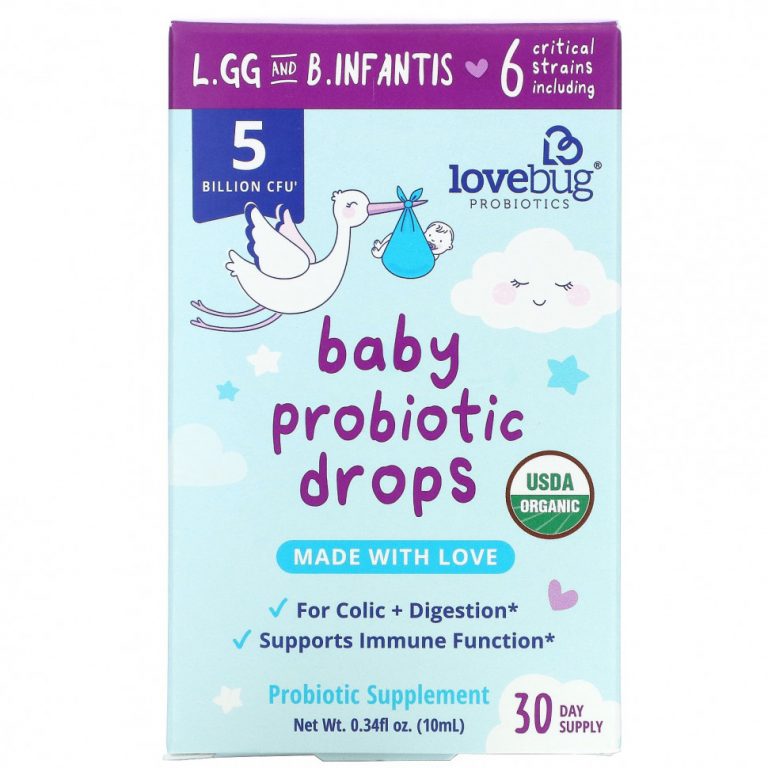 LoveBug Probiotics, пробиотик для детей, в жидкой форме, 5 млрд КОЕ, 10 мл (0,34 жидк. унции)