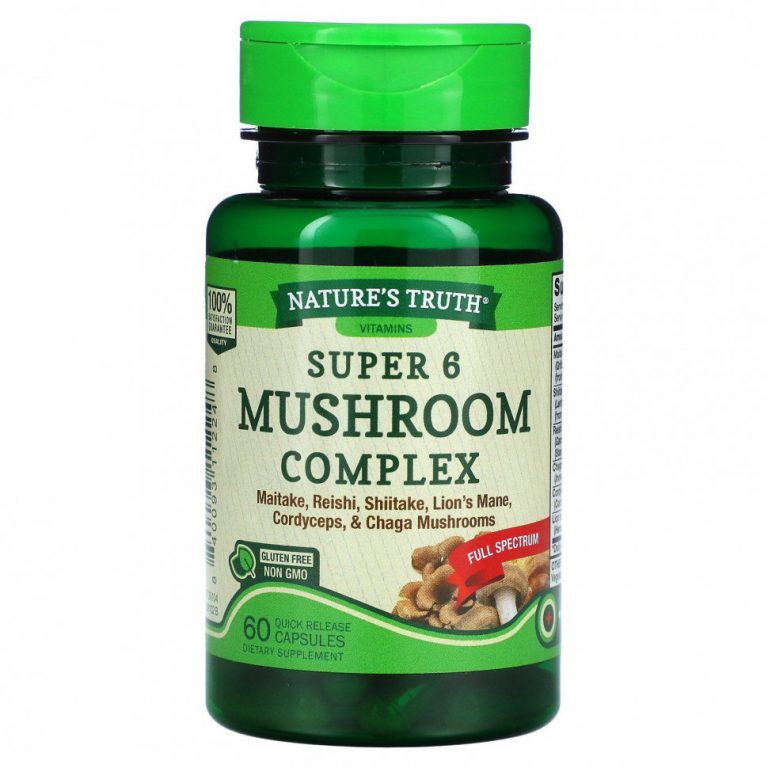 Nature’s Truth, Super 6 Mushroom Complex, 60 капсул быстрого действия