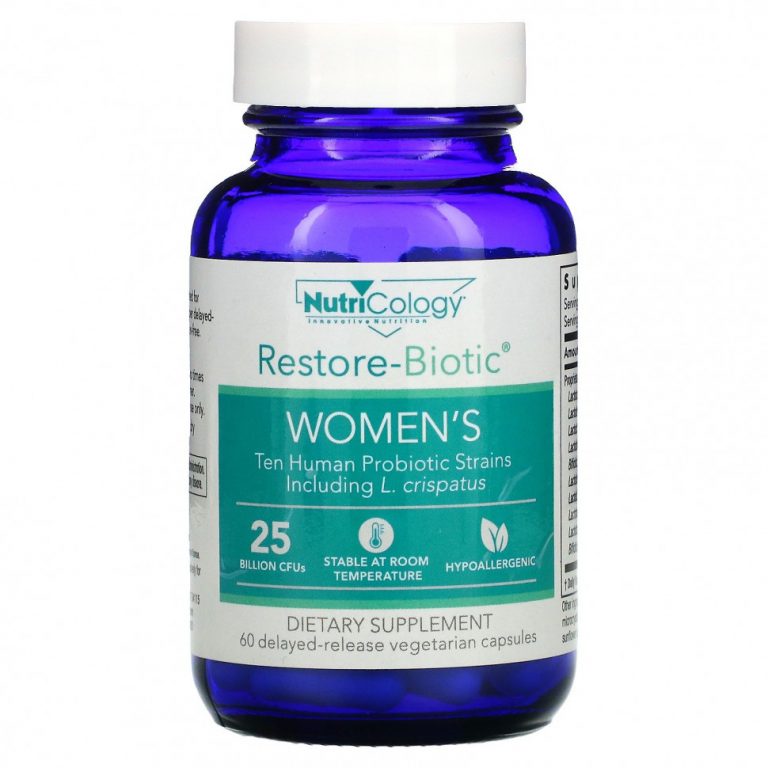 Nutricology, Restore-Biotic Women’s, 25 миллиардов, 60 вегетарианских капсул с отсроченным высвобождением