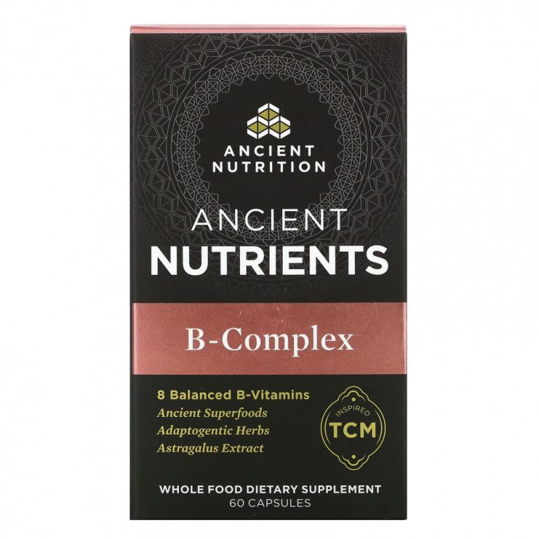 Dr. Axe / Ancient Nutrition, Ancient Nutrients, комплекс витаминов группы B, 60 капсул