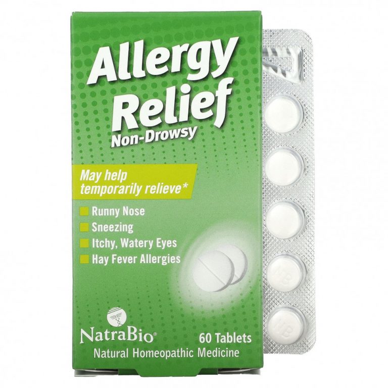 NatraBio, Allergy Relief, не вызывает сонливости, 60 таблеток