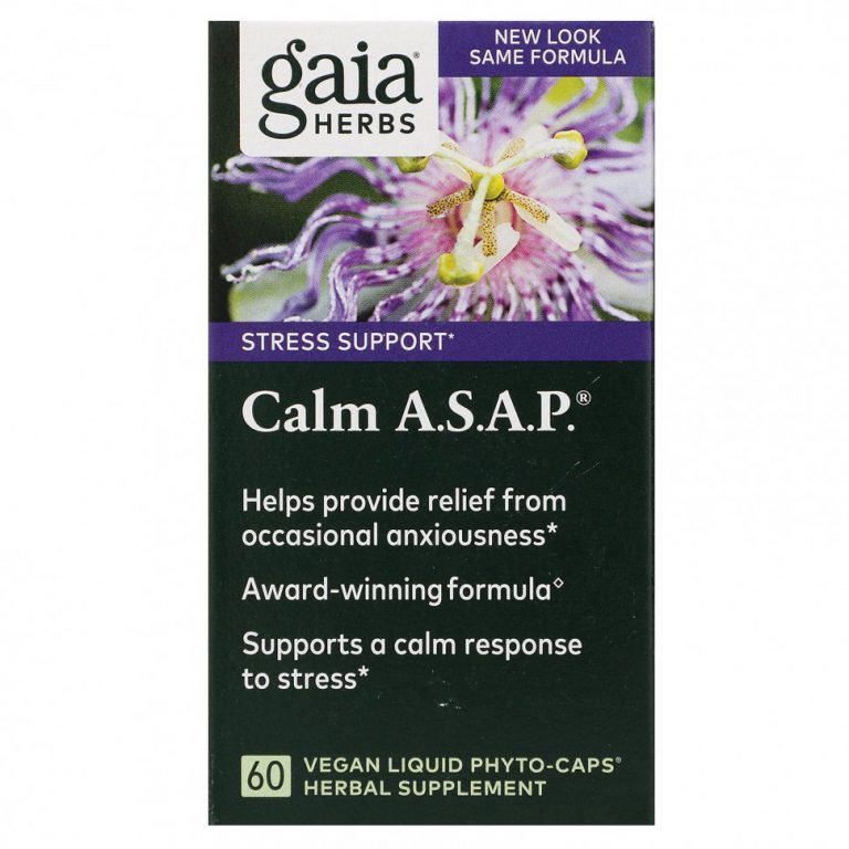 Gaia Herbs, Calm A.S.A.P., 60 веганских капсул Liquid Phyto-Caps