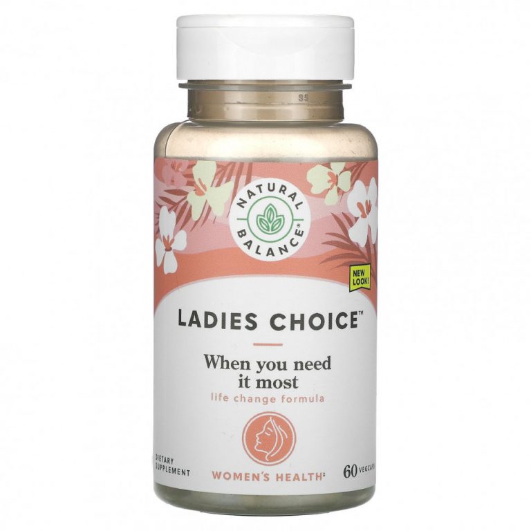 Natural Balance, Ladies Choice, формула с фитоэстрогеном для поддержки в период менопаузы, 60 вегетарианских капсул