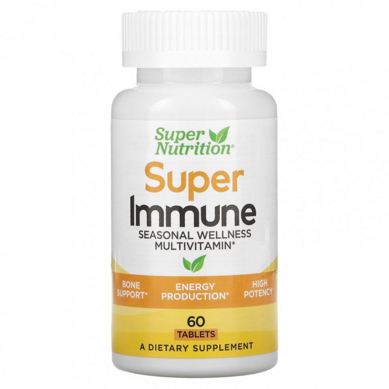 Super Nutrition, Super Immune, мультивитамины для сезонного оздоровления, 60 таблеток