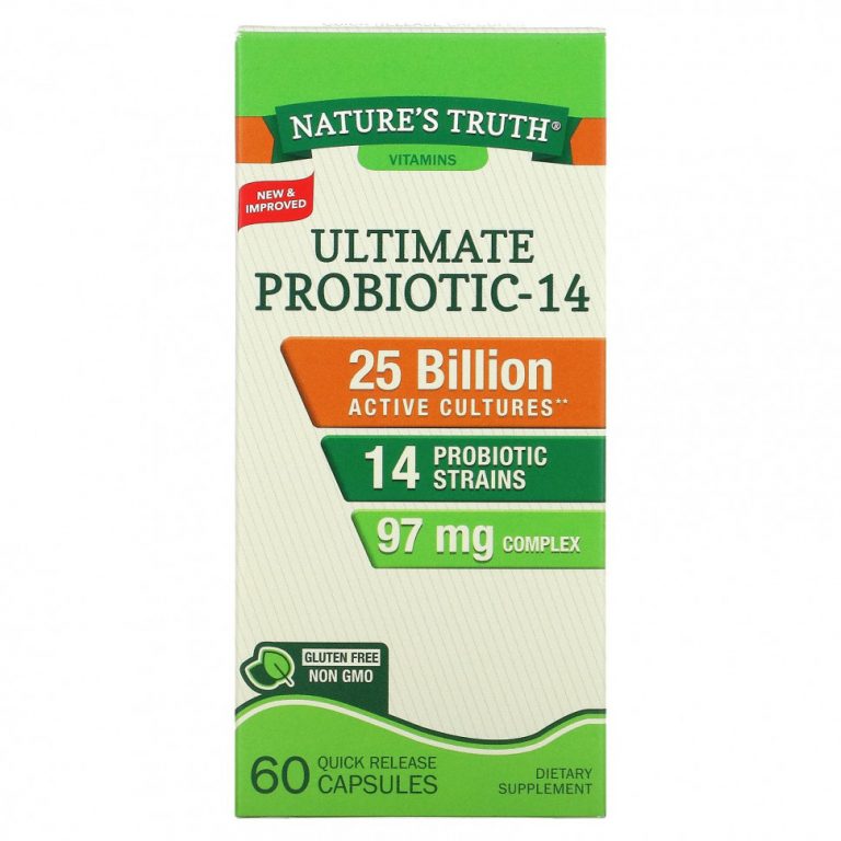 Nature’s Truth, Ultimate Probiotic-14, 25 млрд, 60 капсул с быстрым высвобождением