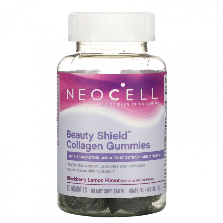 Neocell, Beauty Shield, жевательные мармеладки с коллагеном, ежевика и лимон, 60 жевательных таблеток