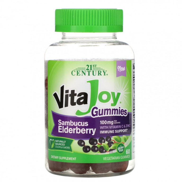 21st Century, VitaJoy Gummies, со вкусом бузины, 60 вегетарианских жевательных мармеладок