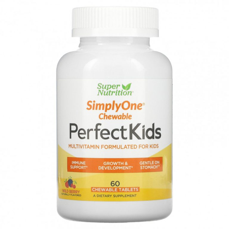 Super Nutrition, Perfect Kids, мультивитаминный комплекс для детей, вкус лесных ягод, 60 вегетарианских жевательных таблеток