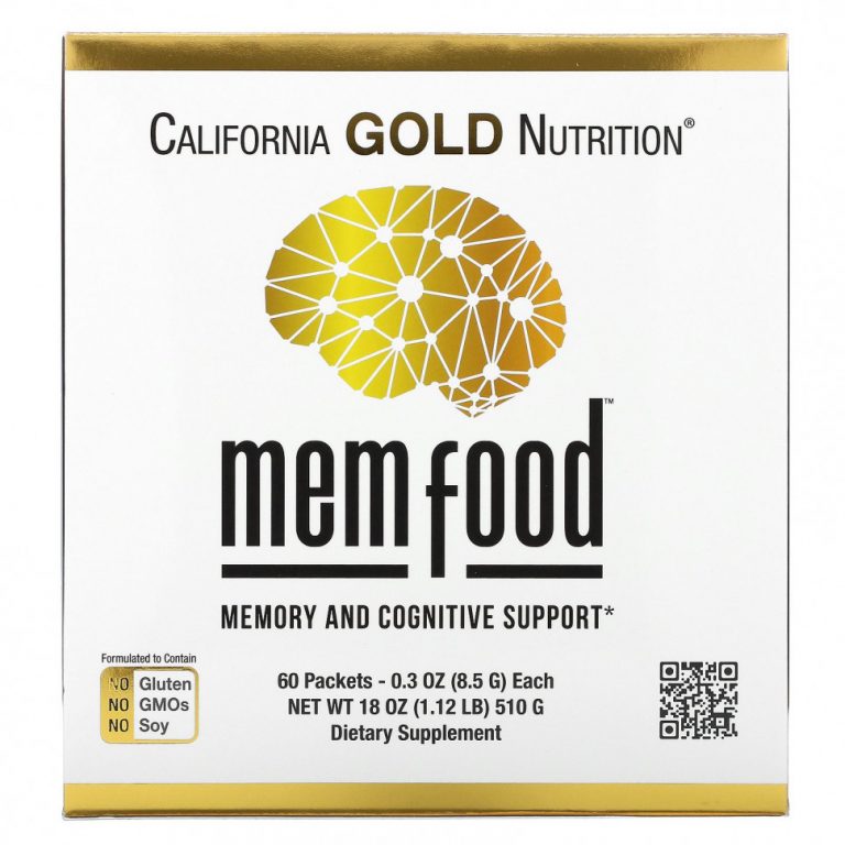 California Gold Nutrition, MEM Food, для поддержки памяти и когнитивных функций, 60 пакетиков по 8,5 г (0,3 унции) каждый