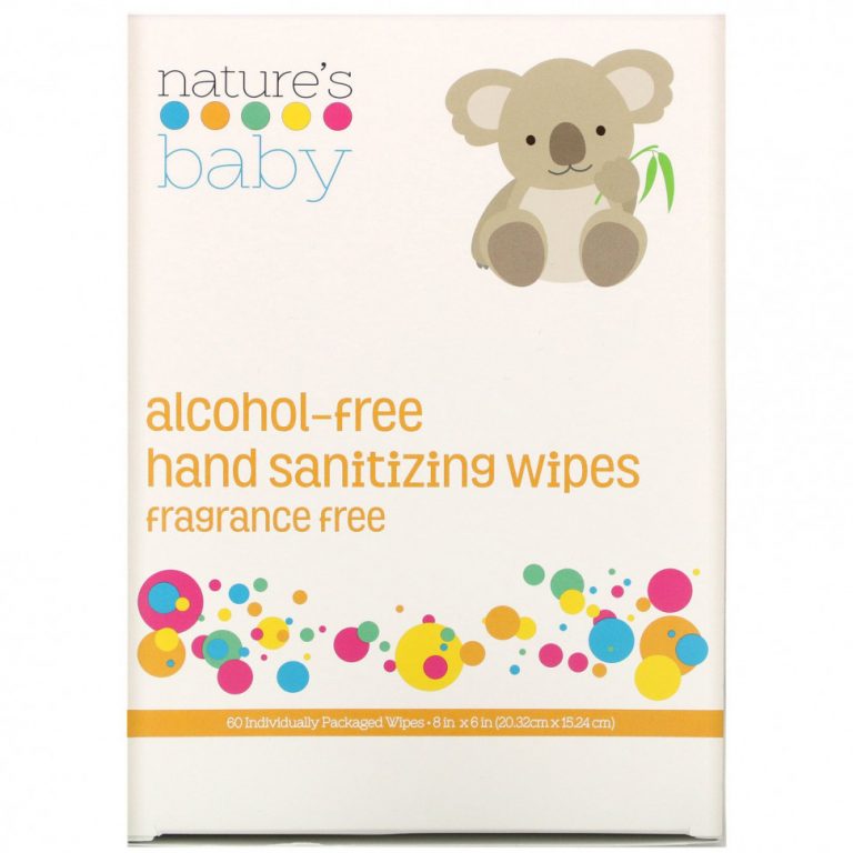 Nature’s Baby Organics, Hand Sanitizing Wipes, Alcohol Free, Fragrance Free , 60 Individually Packaged Wipes