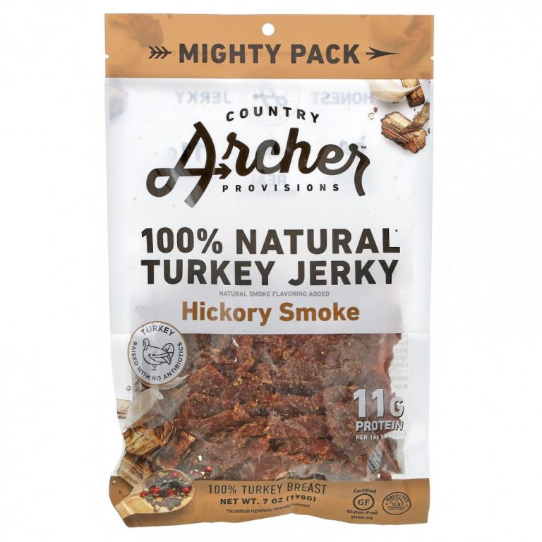 Country Archer Jerky, Turkey Jerky, Hickory Smoke, 7 oz (198 g)