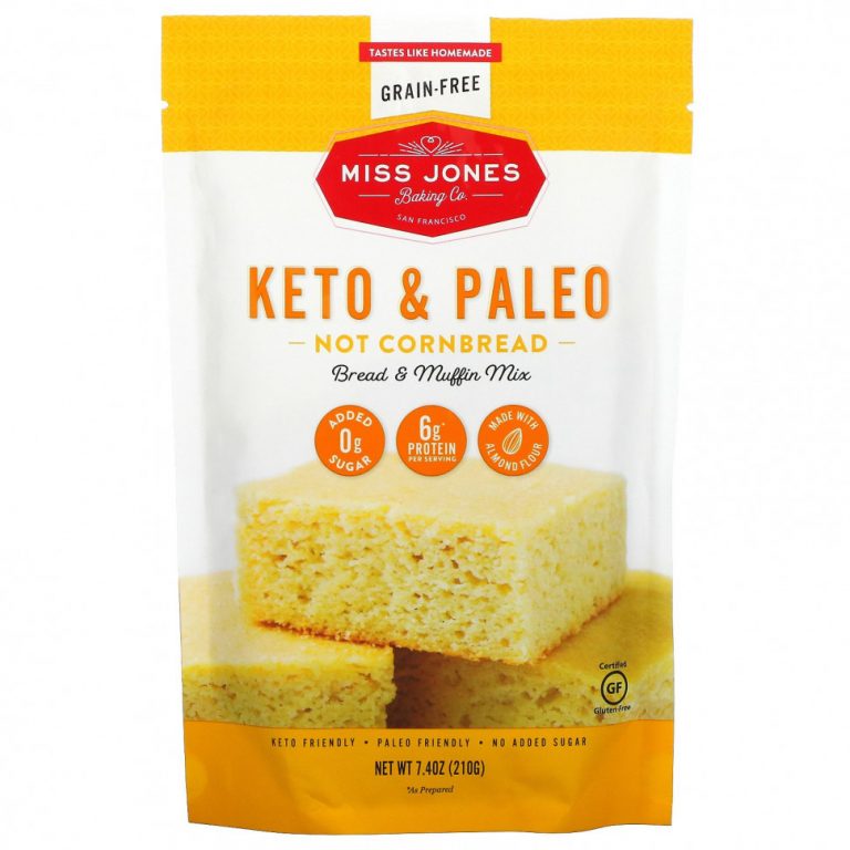 Miss Jones Baking Co, Keto & Paleo, смесь не кукурузного хлеба и маффинов, 210 г (7,4 унции)