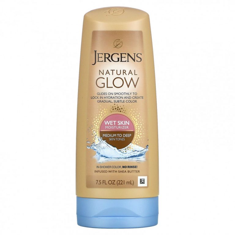 Jergens, Увлажняющее средство Natural Glow для нанесения на влажную кожу, оттенок Medium to Tan (221 мл)