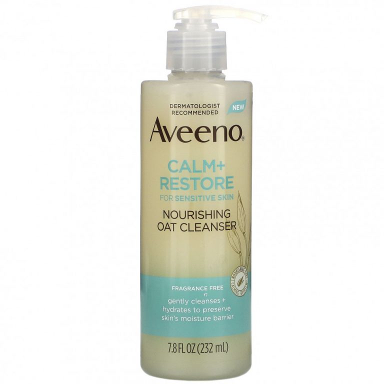 Aveeno, Calm + Restore, Питательное очищающее средство из овса, без отдушек, 7,8 жидких унций (232 мл)