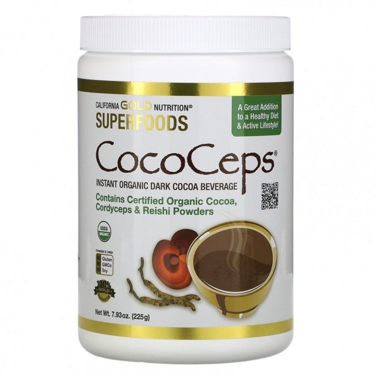 California Gold Nutrition, CocoCeps, SUPERFOODS, органическое какао, кордицепс и рейши, 225 г (7,93 унции)