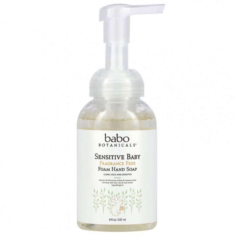 Babo Botanicals, Мыло для рук Sensitive Baby Foam, без отдушек, 8 жидких унций (237 мл)