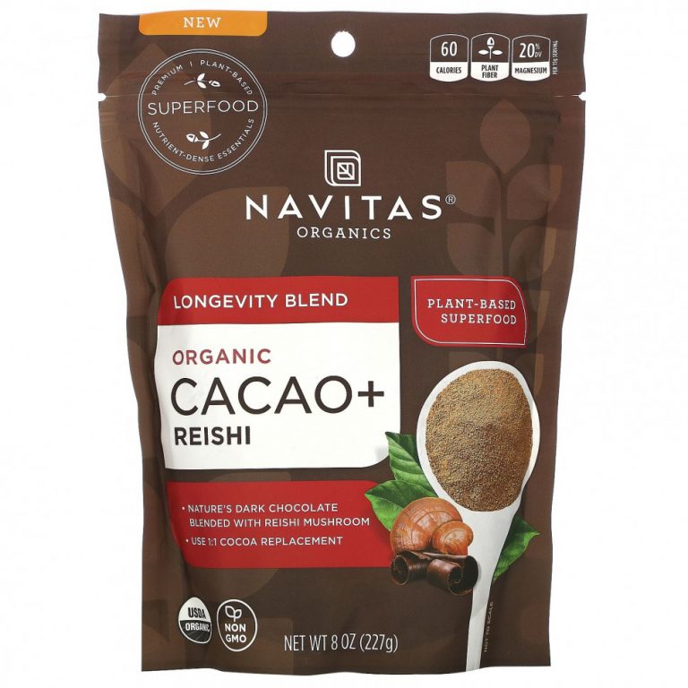 Navitas Organics, Longevity Blend, органическое какао + рейши, 227 г (8 унций)