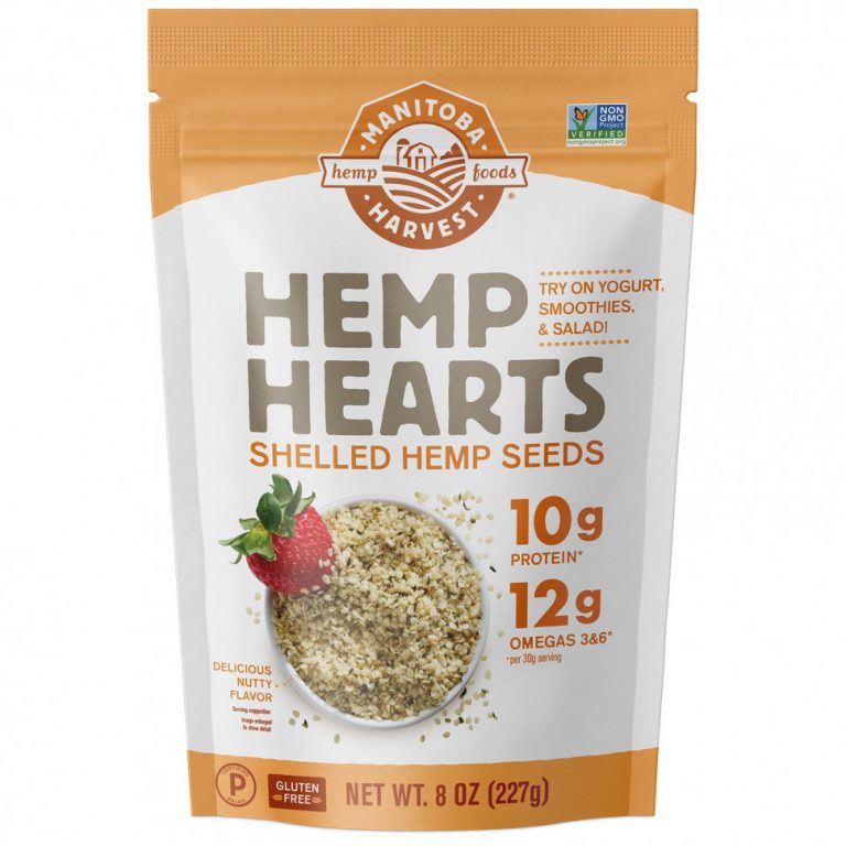 Manitoba Harvest, Hemp Hearts, очищенные семена конопли, с ореховым ароматизатором, 227 г (8 унций)